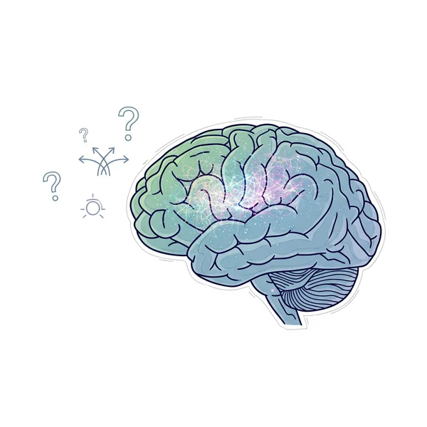 用于理解 ADHD 概念的抽象大脑插图