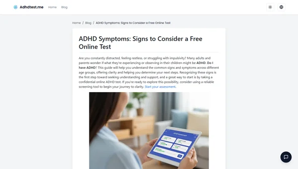 ADHD Symptoms: Signs to Consider a Free Online Test