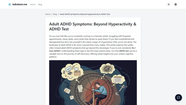 Adult ADHD Symptoms: Beyond Hyperactivity & ADHD Test