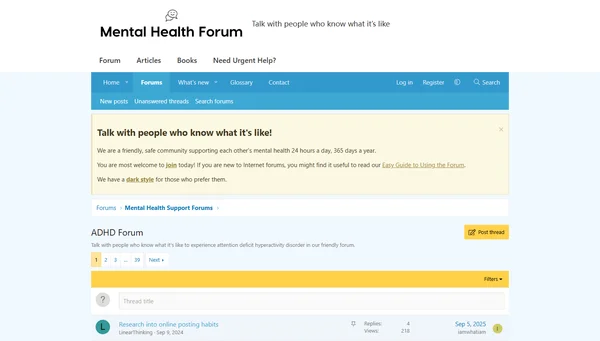 Mental Health Forum - ADHD Section