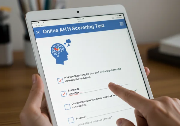 Screenshot of an online child ADHD screening test