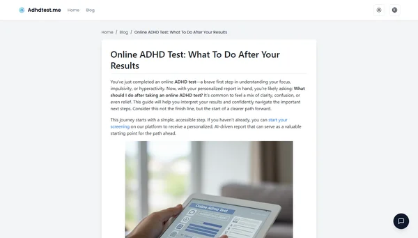 Bài kiểm tra ADHD Trực tuyến: Nên làm gì sau khi có kết quả